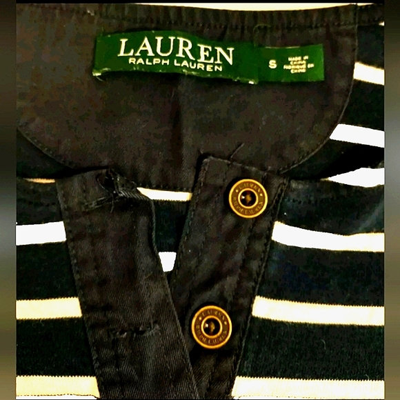 Lauren Ralph Lauren ClassicTee 3/4 Sleeve Pullover Striped Top Navy/White Size S - Picture 4 of 6